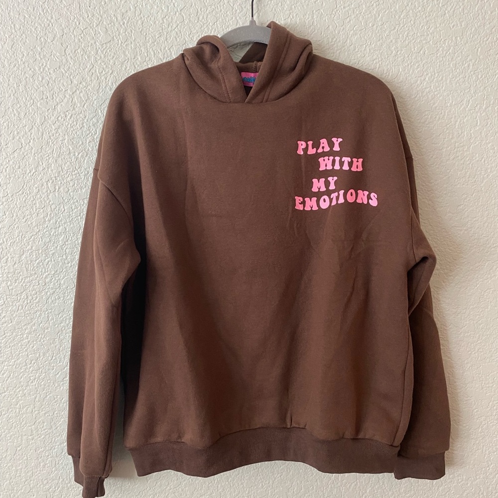 Edikted “Play With My Emotions” Brown Hoodie